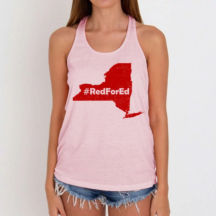 Red For Ed New York Women's Knotted Racerback Tank