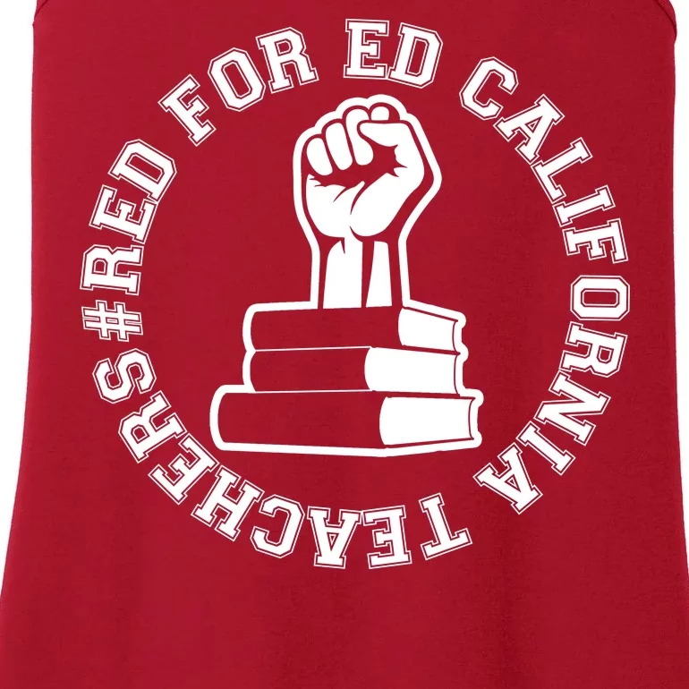 Red For Ed Resist Fist California Teachers Ladies Essential Tank