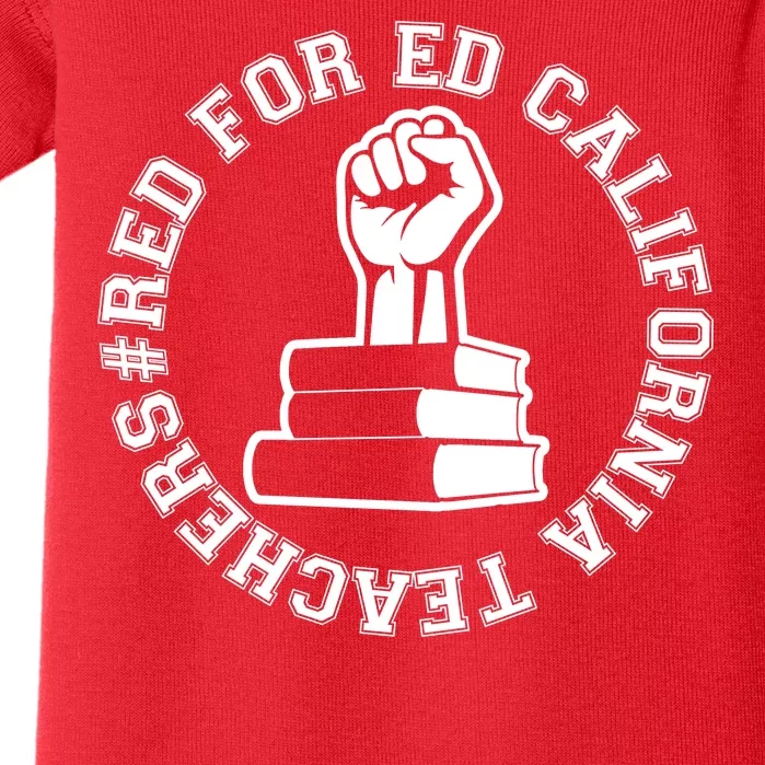 Red For Ed Resist Fist California Teachers Baby Bodysuit