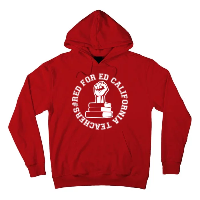 Red For Ed Resist Fist California Teachers Tall Hoodie