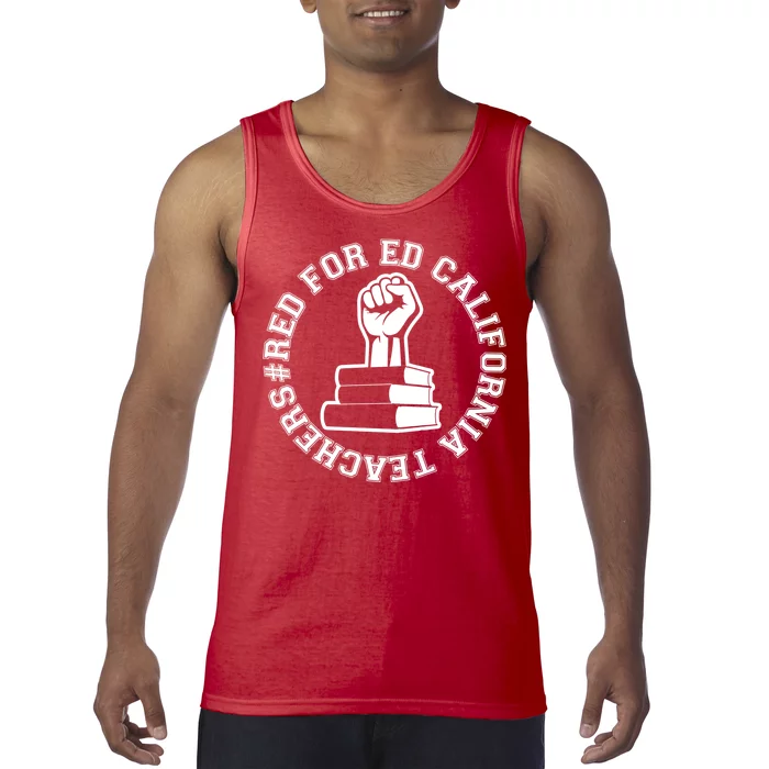 Red For Ed Resist Fist California Teachers Tank Top