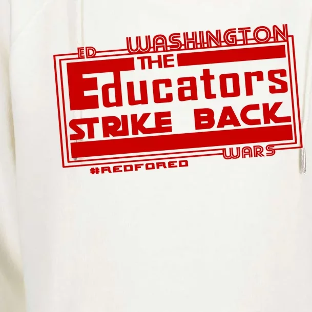 Red For Ed Washington Educators Strike Back Womens Funnel Neck Pullover Hood