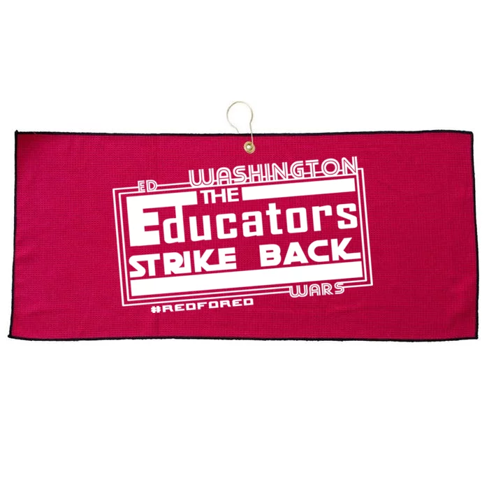 Red For Ed Washington Educators Strike Back Large Microfiber Waffle Golf Towel