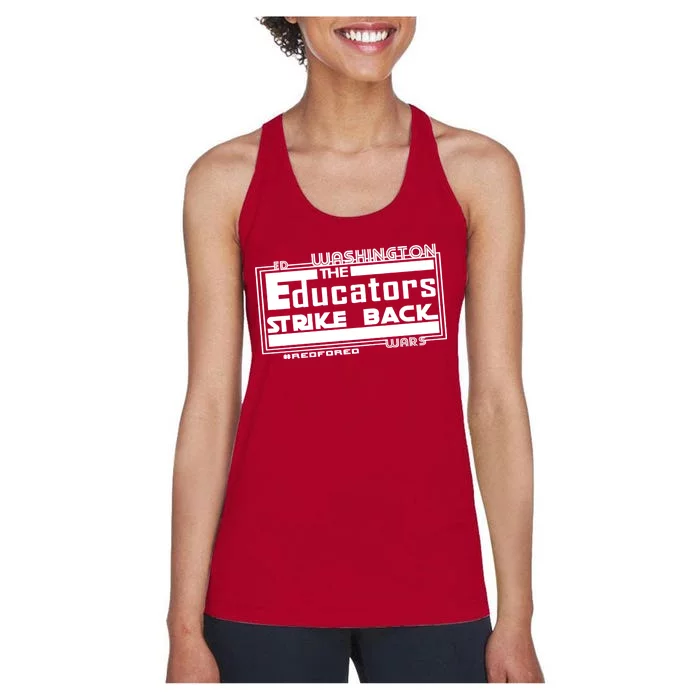 Red For Ed Washington Educators Strike Back Women's Racerback Tank