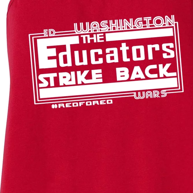 Red For Ed Washington Educators Strike Back Women's Racerback Tank