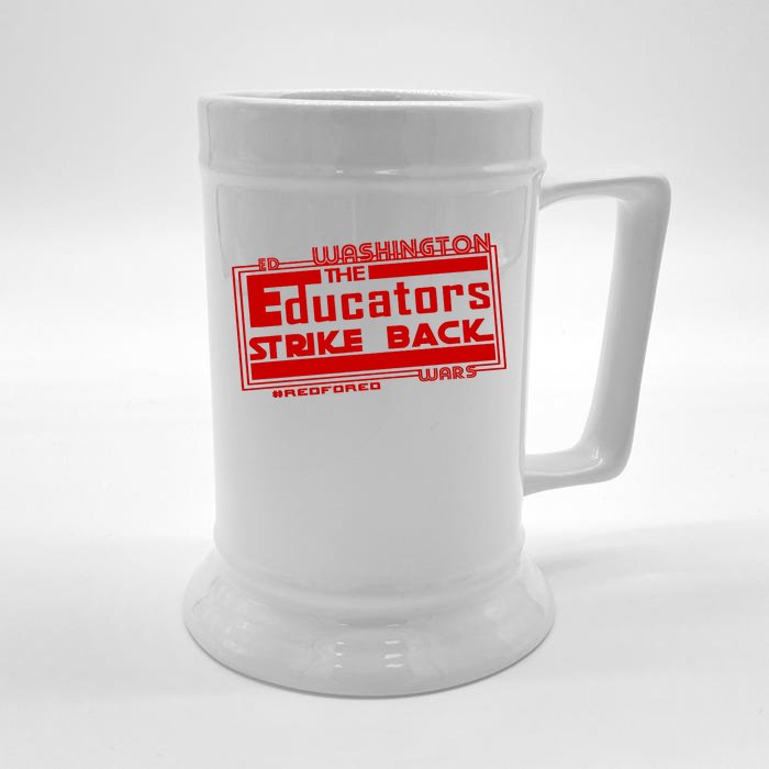 Red For Ed Washington Educators Strike Back Front & Back Beer Stein