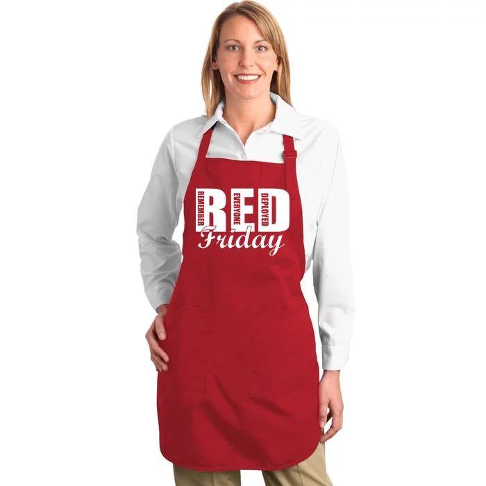 Red Friday Full-Length Apron With Pocket