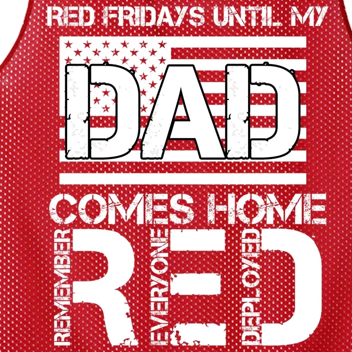 RED Friday Day Unitl My Dad Comes Home Mesh Reversible Basketball Jersey Tank