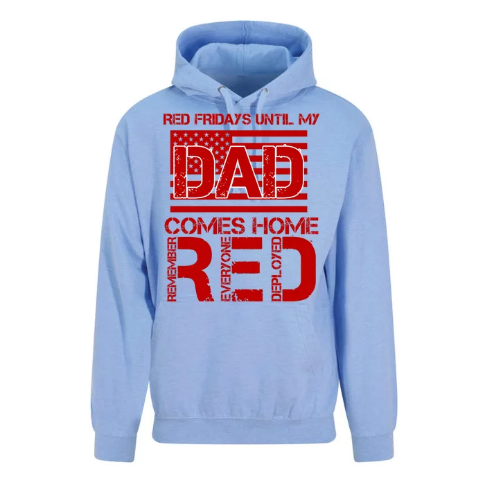 RED Friday Day Unitl My Dad Comes Home Unisex Surf Hoodie