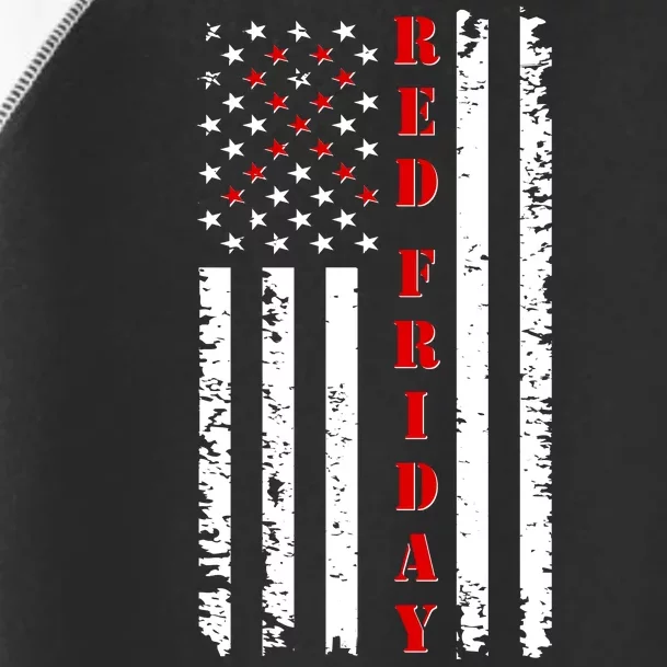 Red Friday Distressed Ribbon US Flag Support Veterans Toddler Fine Jersey T-Shirt