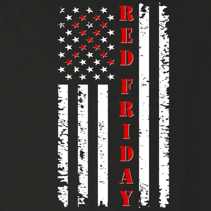 Red Friday Distressed Ribbon US Flag Support Veterans Toddler Long Sleeve Shirt