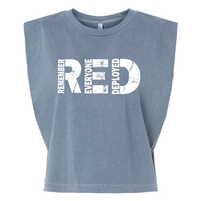 Red Friday Remember Everyone Deployed Garment-Dyed Women's Muscle Tee