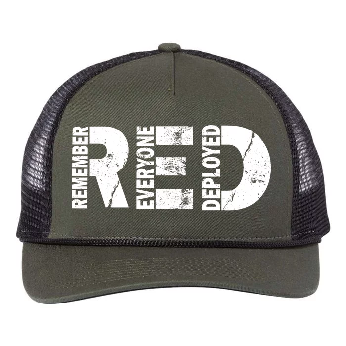 Red Friday Remember Everyone Deployed Retro Rope Trucker Hat Cap