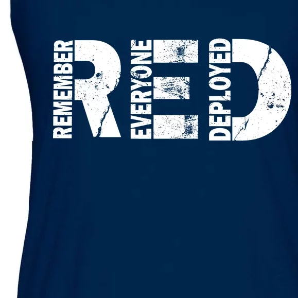 Red Friday Remember Everyone Deployed Ladies Essential Flowy Tank