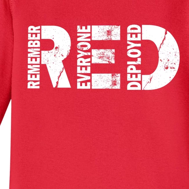 Red Friday Remember Everyone Deployed Baby Long Sleeve Bodysuit