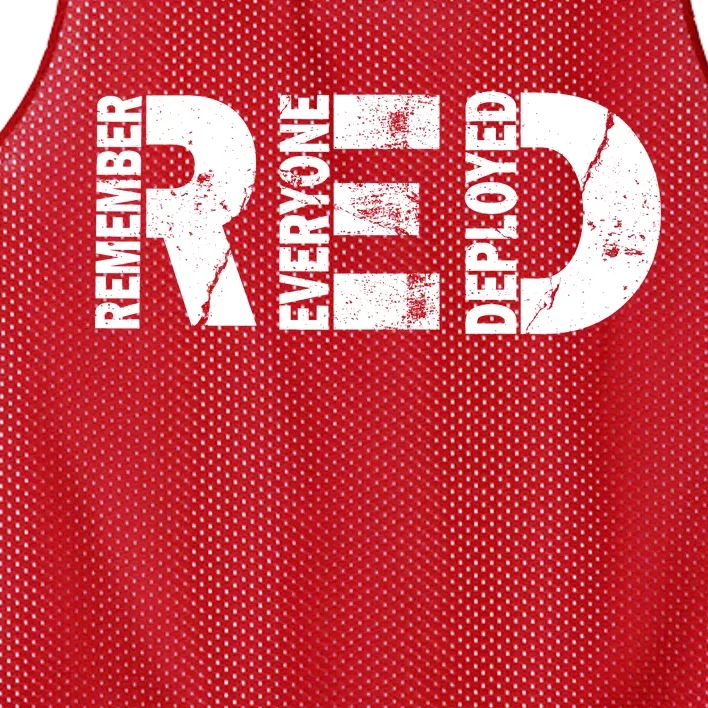 Red Friday Remember Everyone Deployed Mesh Reversible Basketball Jersey Tank