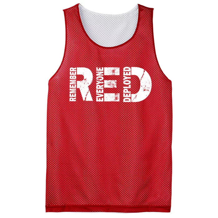 Red Friday Remember Everyone Deployed Mesh Reversible Basketball Jersey Tank