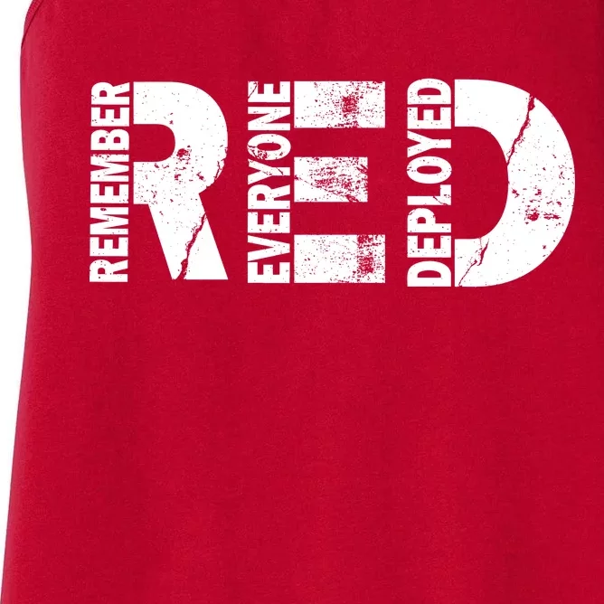 Red Friday Remember Everyone Deployed Women's Racerback Tank