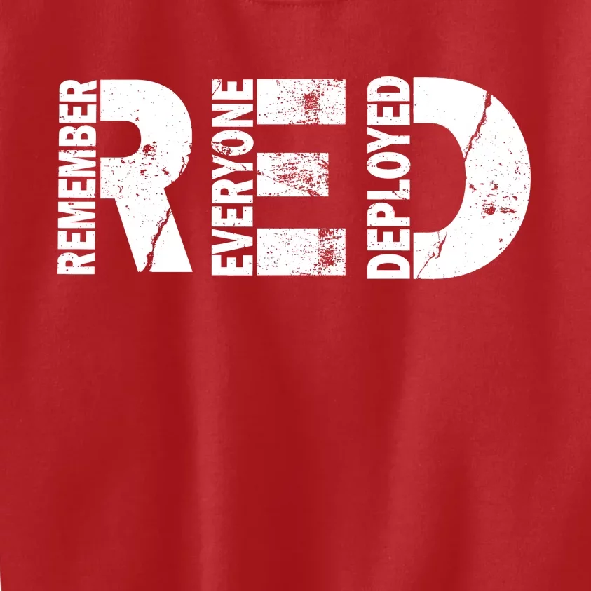 Red Friday Remember Everyone Deployed Kids Sweatshirt