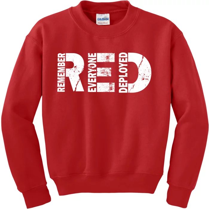 Red Friday Remember Everyone Deployed Kids Sweatshirt