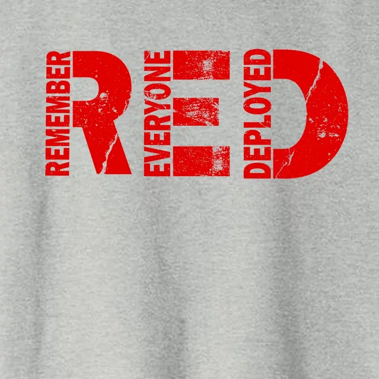 Red Friday Remember Everyone Deployed Women's Crop Top Tee