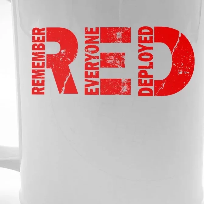 Red Friday Remember Everyone Deployed Front & Back Beer Stein