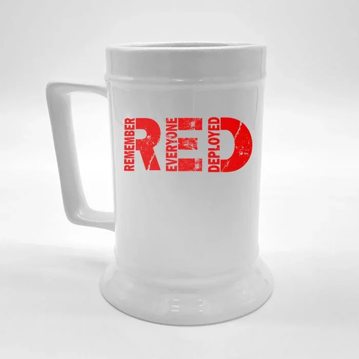 Red Friday Remember Everyone Deployed Front & Back Beer Stein