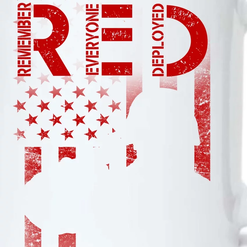 Red Friday Remember Everyone Deployed Flag Black Color Changing Mug