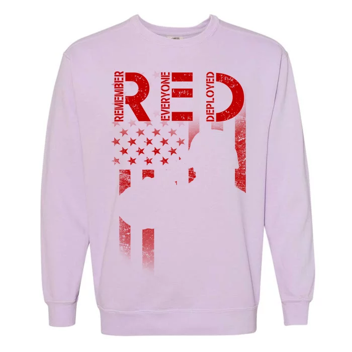 Red Friday Remember Everyone Deployed Flag Garment-Dyed Sweatshirt