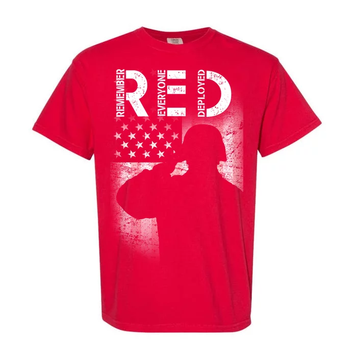 Red Friday Remember Everyone Deployed Flag Garment-Dyed Heavyweight T-Shirt