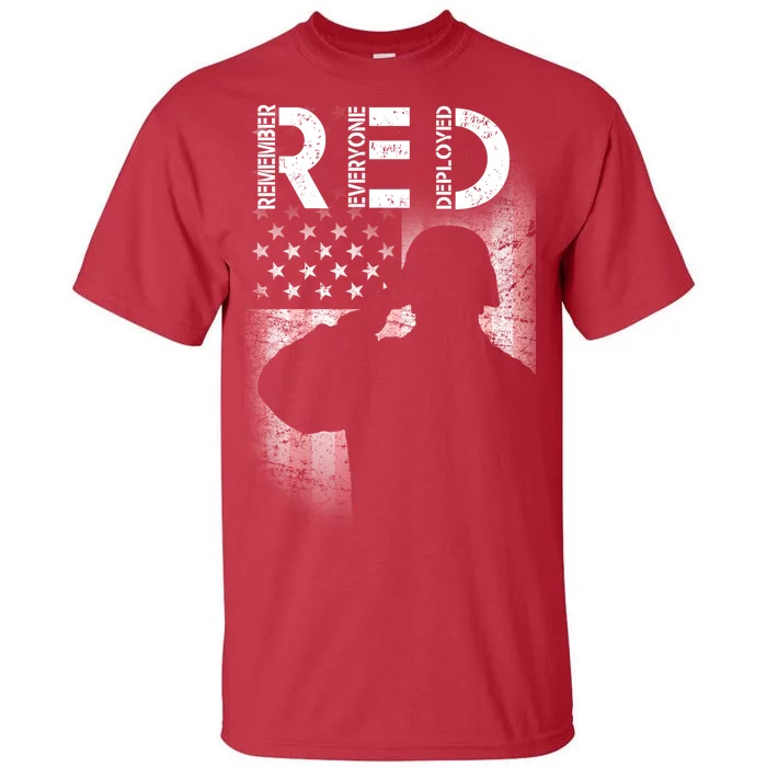 Red Friday Remember Everyone Deployed Flag Tall T-Shirt