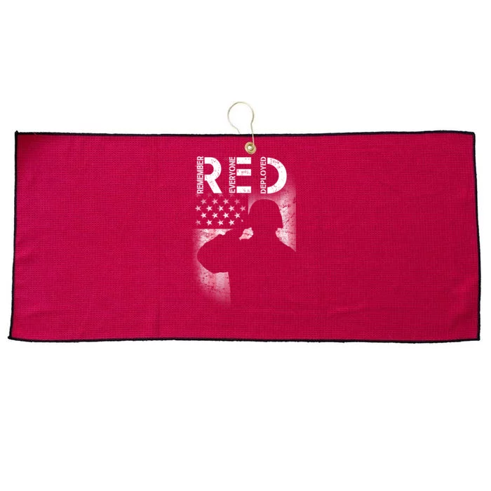 Red Friday Remember Everyone Deployed Flag Large Microfiber Waffle Golf Towel