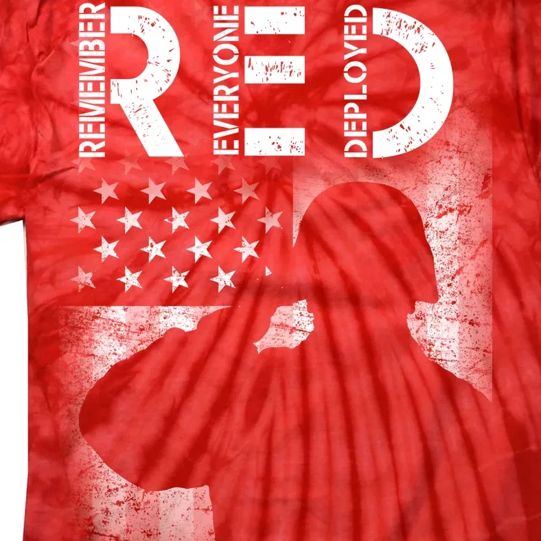 Red Friday Remember Everyone Deployed Flag Tie-Dye T-Shirt