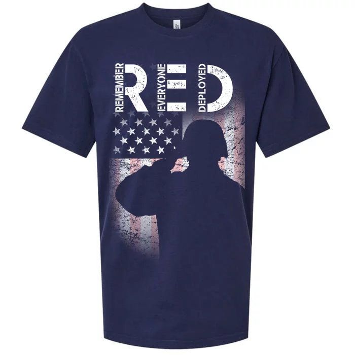 Red Friday Remember Everyone Deployed Flag Sueded Cloud Jersey T-Shirt