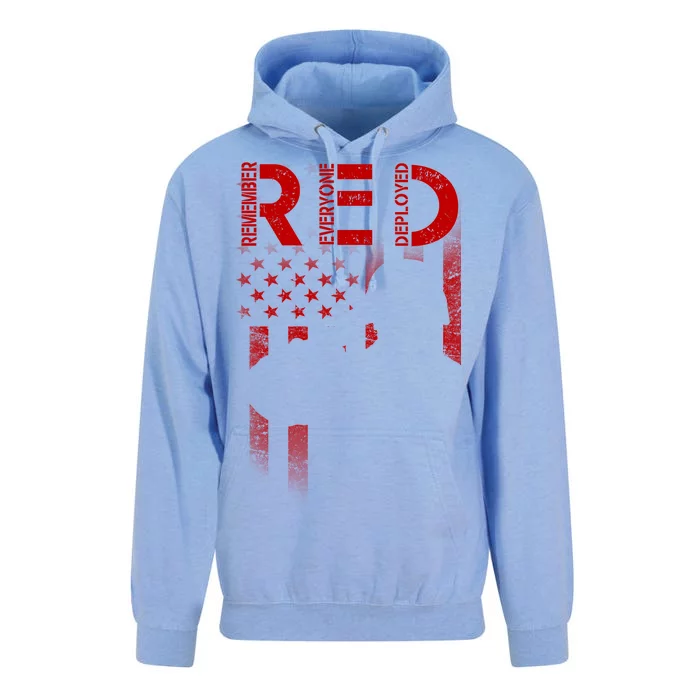 Red Friday Remember Everyone Deployed Flag Unisex Surf Hoodie