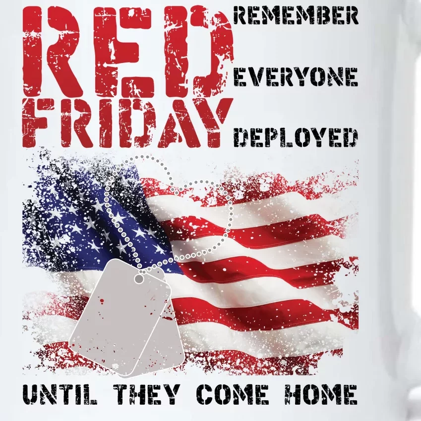 Red Friday Remember Until They Come Home Black Color Changing Mug