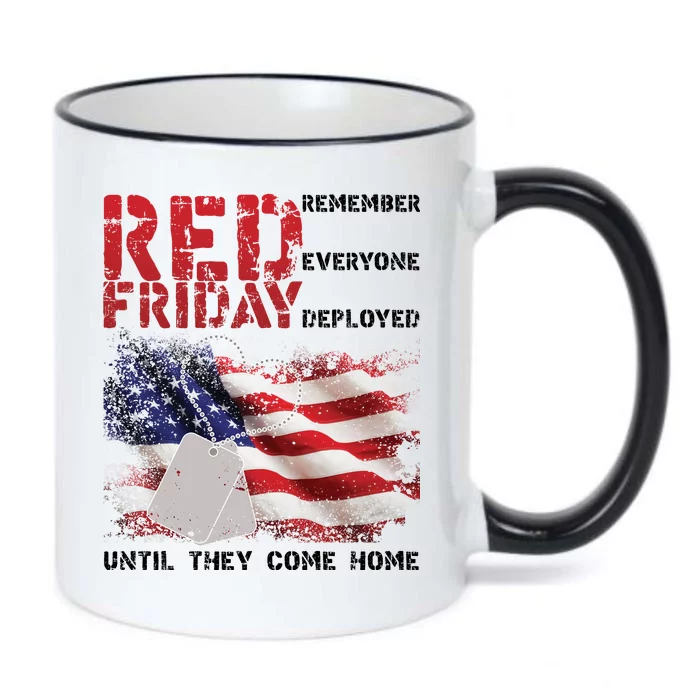 Red Friday Remember Until They Come Home Black Color Changing Mug