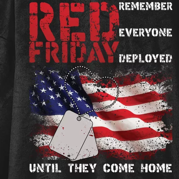 Red Friday Remember Until They Come Home Hooded Wearable Blanket