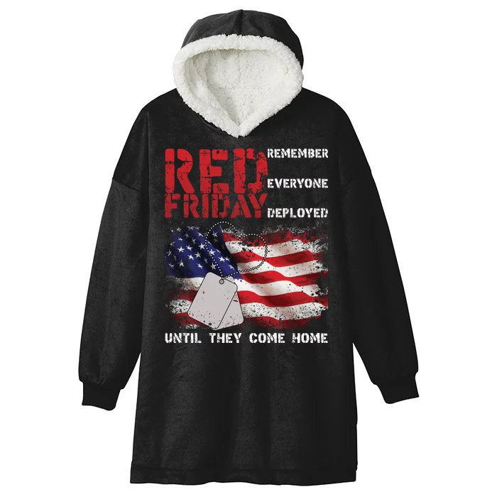 Red Friday Remember Until They Come Home Hooded Wearable Blanket