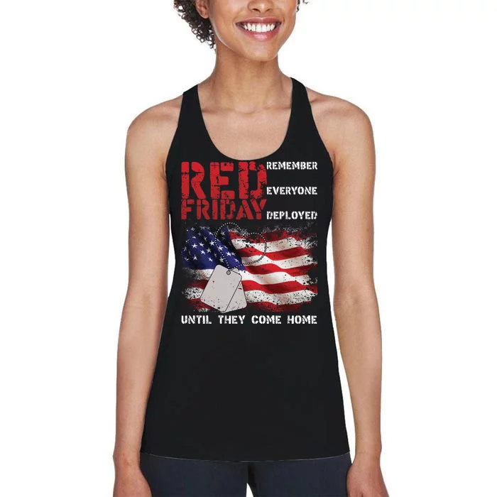 Red Friday Remember Until They Come Home Women's Racerback Tank