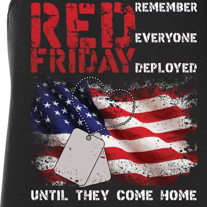 Red Friday Remember Until They Come Home Women's Racerback Tank