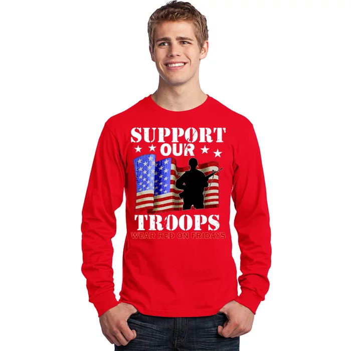 Red Friday Support Our Troops Long Sleeve Shirt