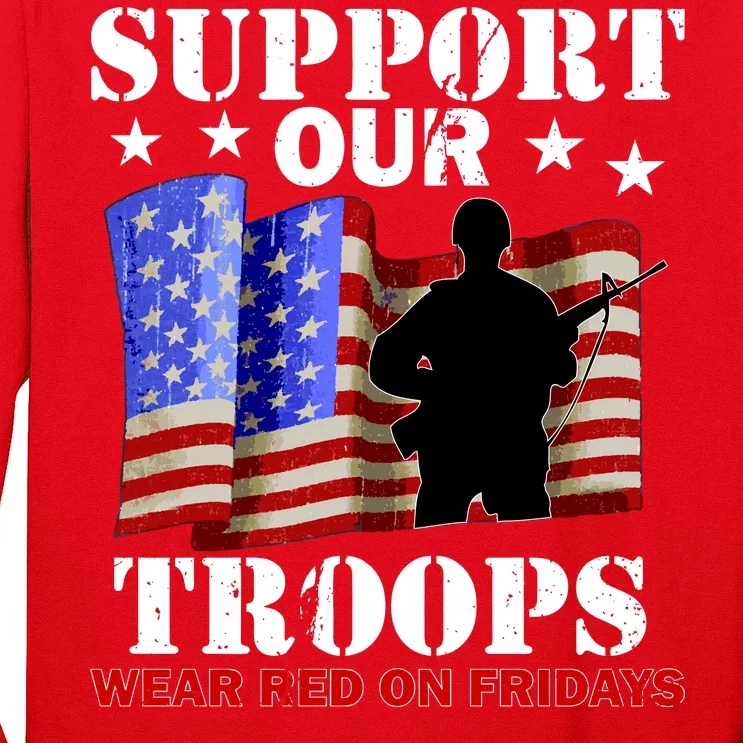 Red Friday Support Our Troops Long Sleeve Shirt