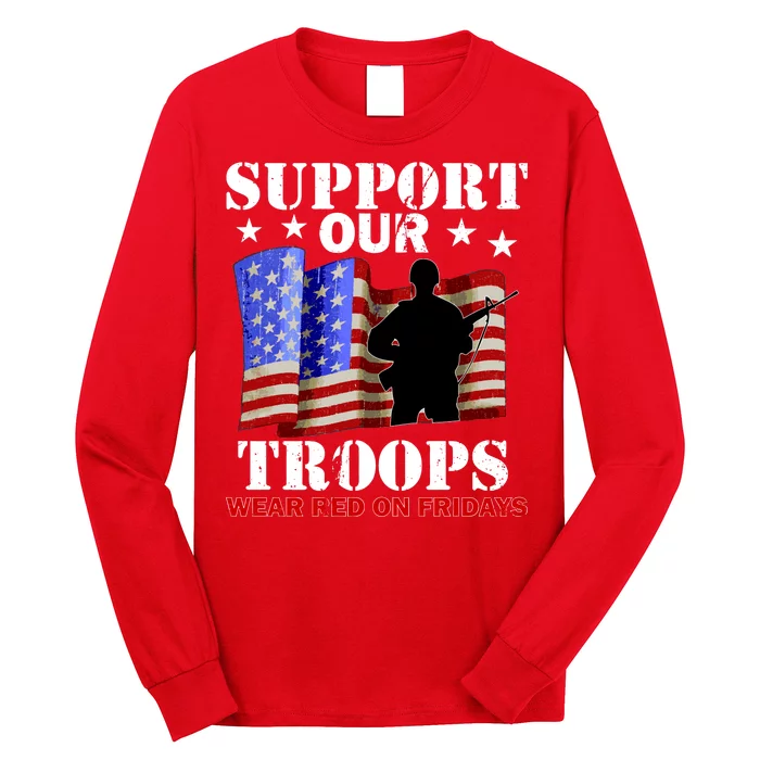 Red Friday Support Our Troops Long Sleeve Shirt