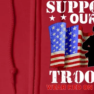 Red Friday Support Our Troops Full Zip Hoodie