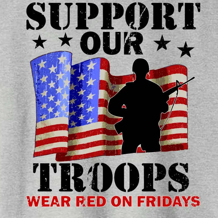 Red Friday Support Our Troops Women's Crop Top Tee