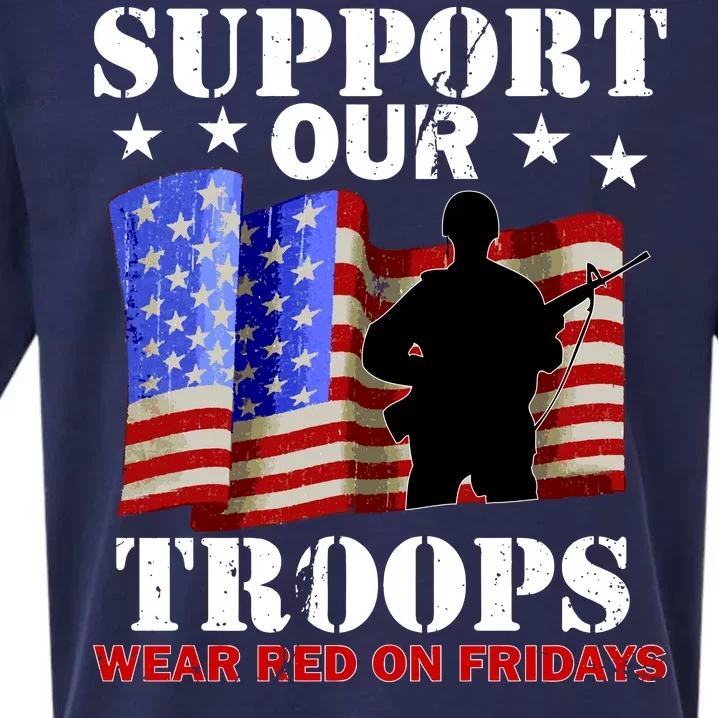 Red Friday Support Our Troops Sueded Cloud Jersey T-Shirt