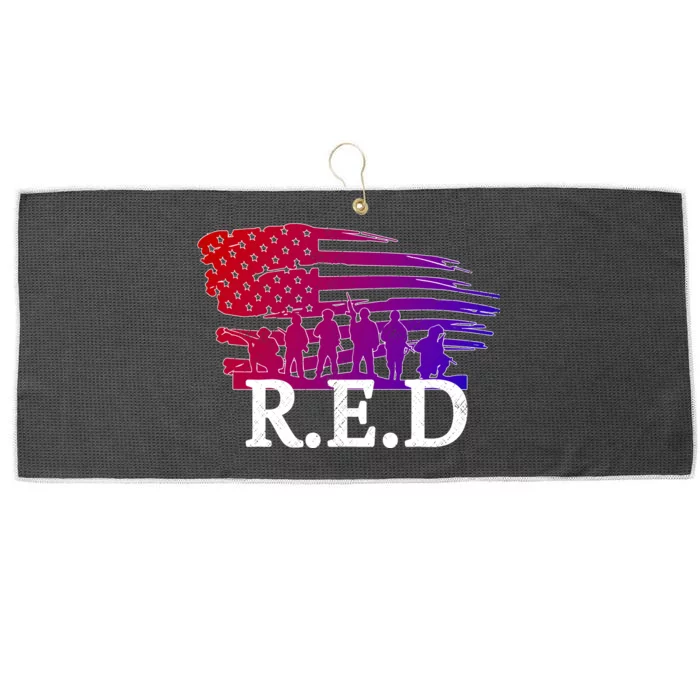 Red Friday Troopers Flag Large Microfiber Waffle Golf Towel