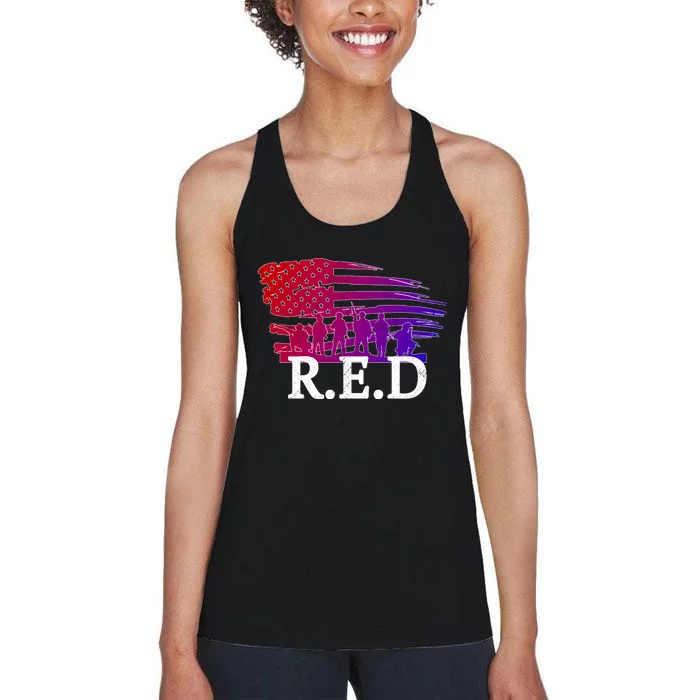 Red Friday Troopers Flag Women's Racerback Tank