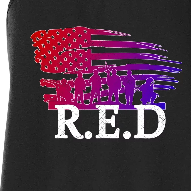 Red Friday Troopers Flag Women's Racerback Tank